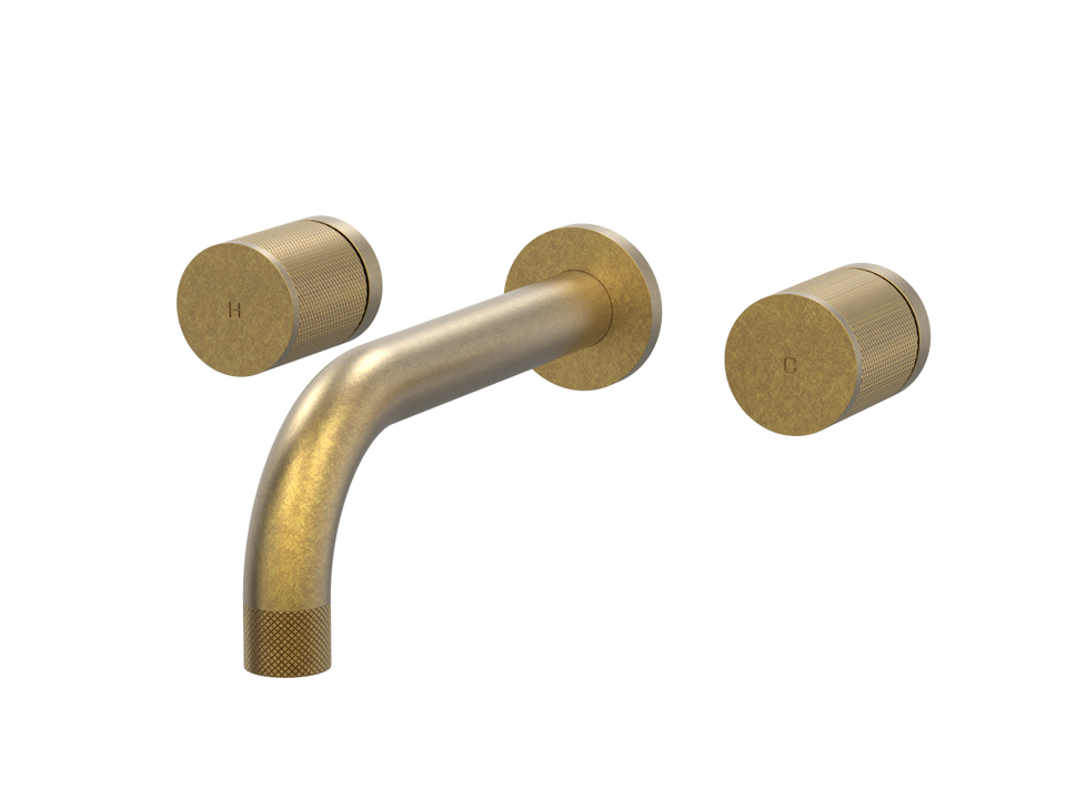 PAR Taps IDK Wall Bath Set 250mm Fixed - Rumbled Brass (B38.023.2.40)