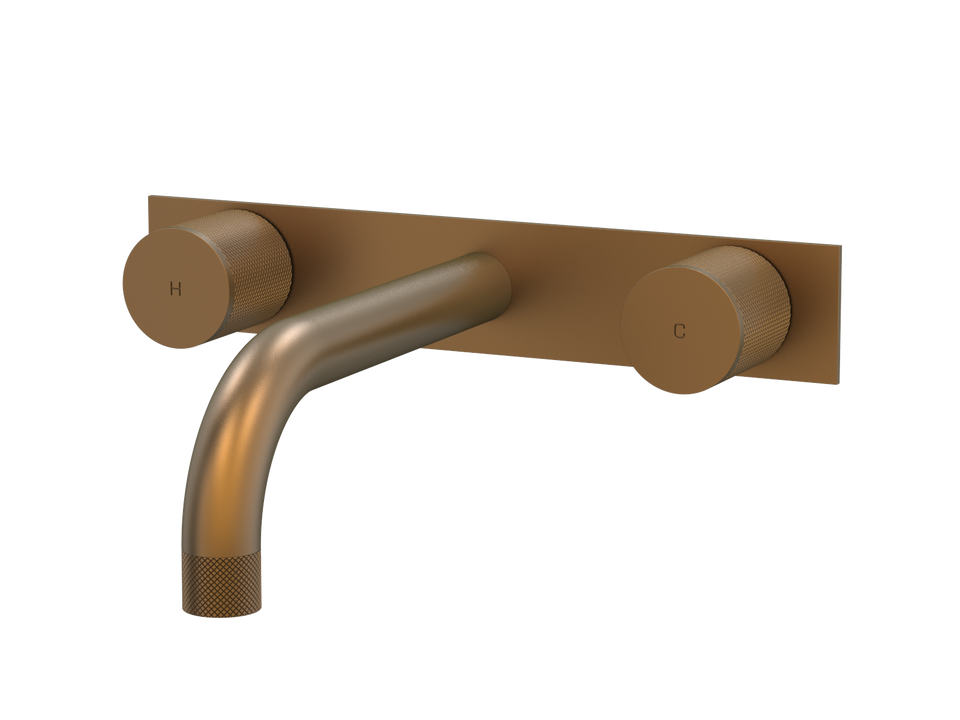 PAR Taps IDK Wall Bath Set 200mm Fixed on Plate - Burnished (B38.022.4.52)