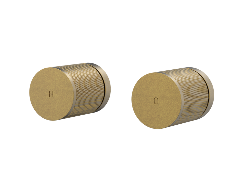 PAR Taps IDK Top Assemblies Wall Pair - Rumbled Brass (B38.082.2.40)