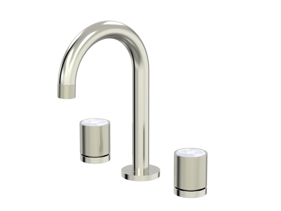 PAR Taps IDK Marble Basin Set Swivel Bianco Marble - Brushed Nickel (B39.011.1.25)