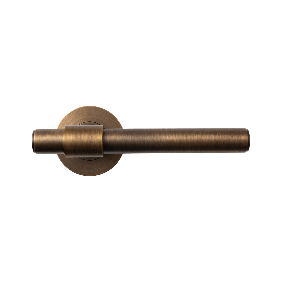 Momo Belgravia Plain Solid Brass Tubular Latch Passage Lever Set Brushed