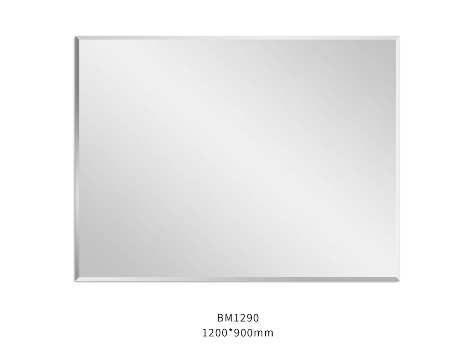 1200x900mm Plain Bathroom Mirror Bevel Edge Wall Mounted Vertical or Horizontal - Poseidon BM1290
