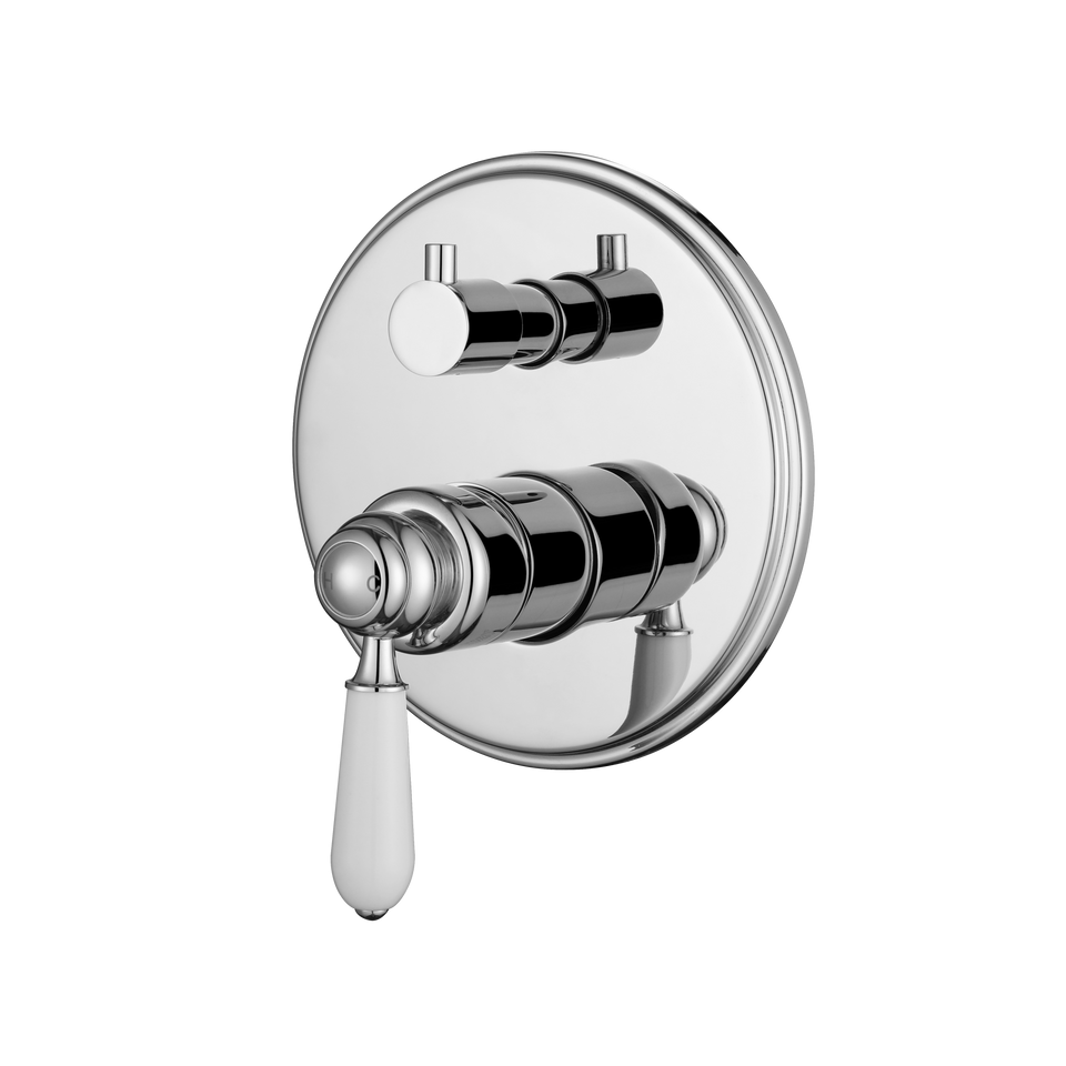 Modern National Bordeaux Shower Diverter Mixer - Chrome (BOR009)