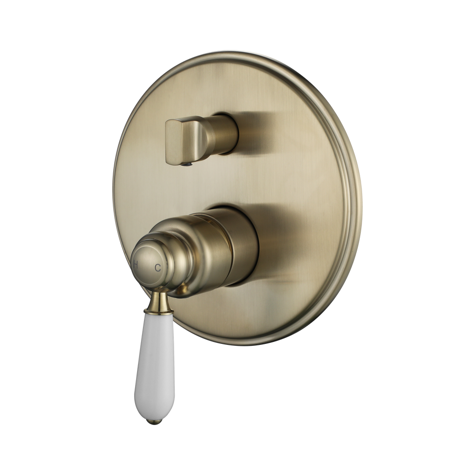 Modern National Bordeaux Shower Diverter Mixer - Brushed Bronze (BOR009BM)