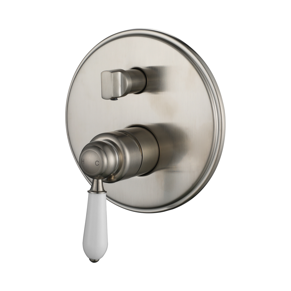 Modern National Bordeaux Shower Diverter Mixer - Brushed Nickel (BOR009BN)