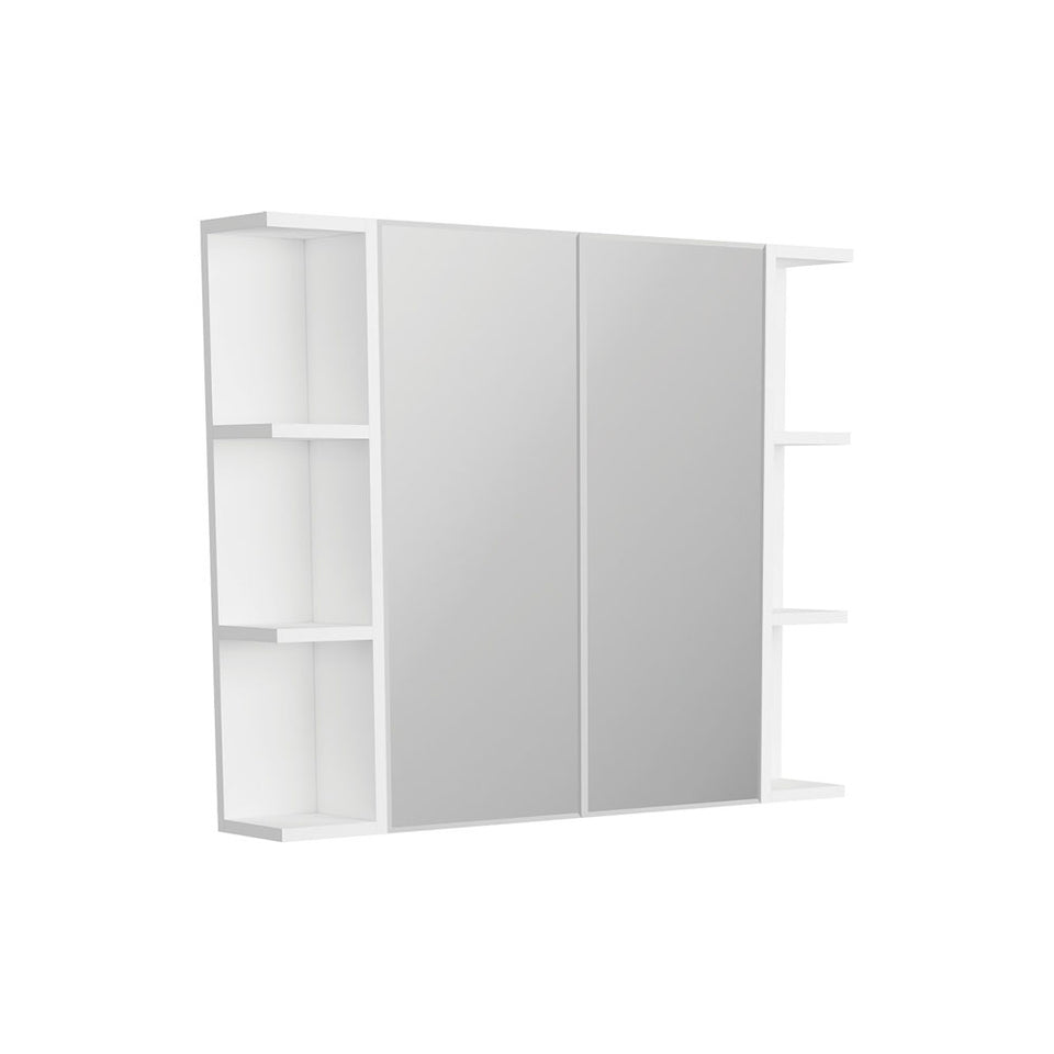 Fienza Bevel Edge 600 Mirror Cabinet, 2 Side Shelves