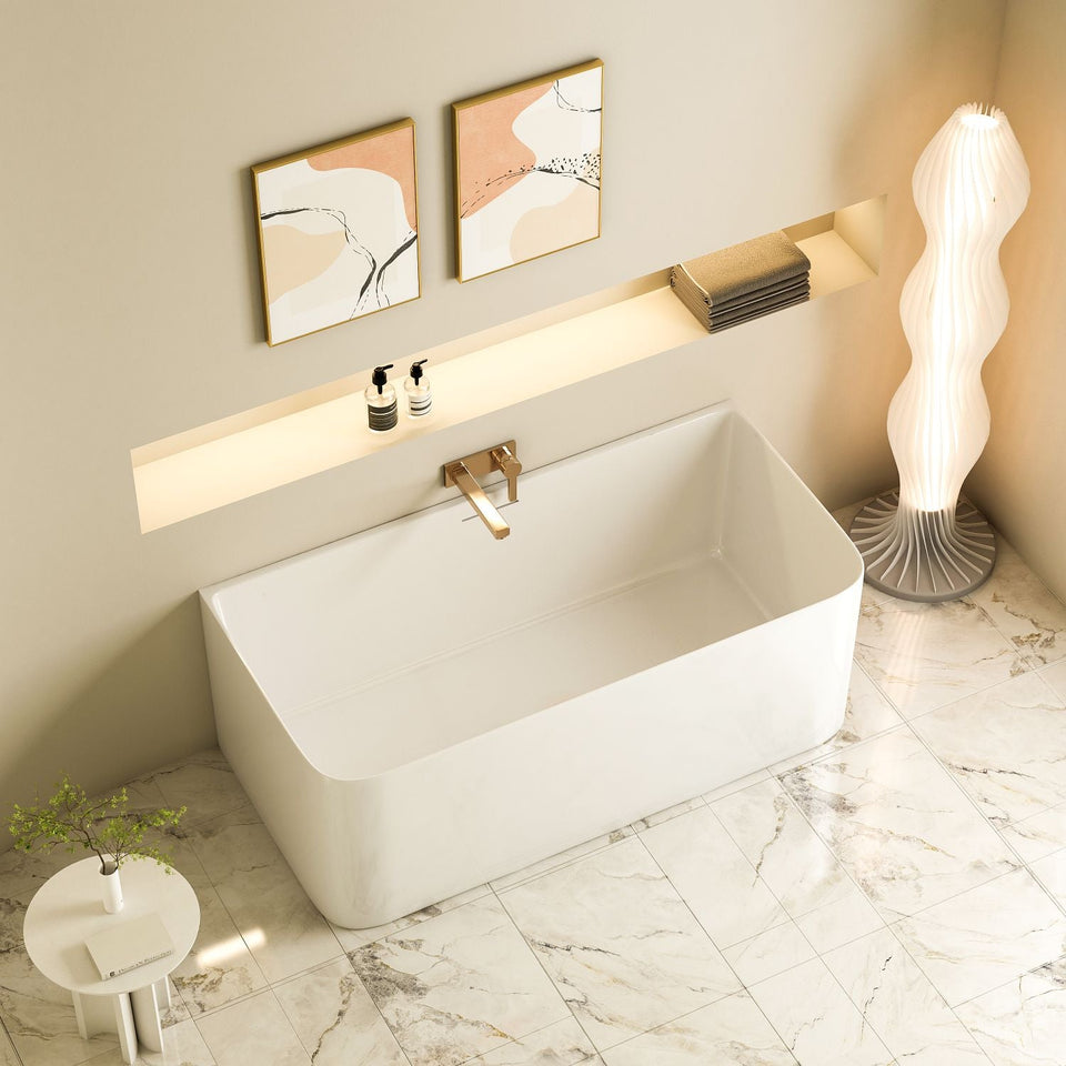 Buillion Corner Back to Wall Bath Tub No Overflow - BU_3