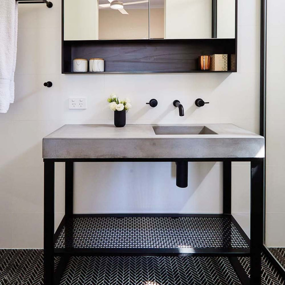 BA-120-04-SG-WH | Baly - Concrete Vanity Sink