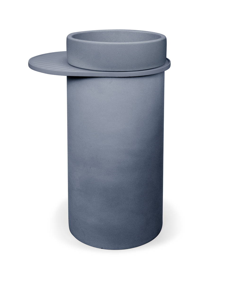 Nood Co Cylinder with Tray - Bowl Basin - Copan Blue / Sky Grey Tray (BL1-4-0-CO-TSK)