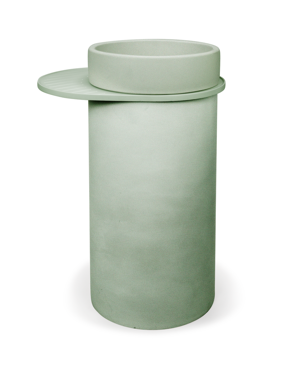 Nood Co Cylinder with Tray - Bowl Basin - Mint / Clay Tray (BL1-4-0-MI-TCL)