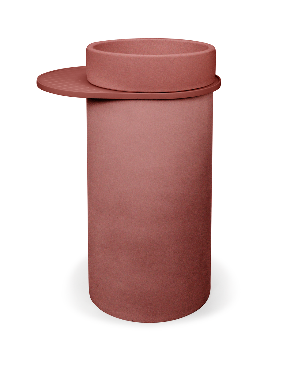 Nood Co Cylinder with Tray - Bowl Basin - Musk / Copan Blue Tray (BL1-4-0-MU-TCO)