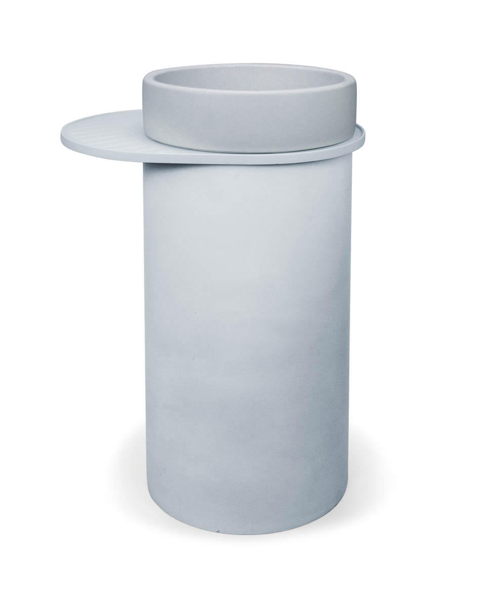 Nood Co Cylinder with Tray - Bowl Basin - Powder Blue / Copan Blue Tray (BL1-4-0-PO-TCO)