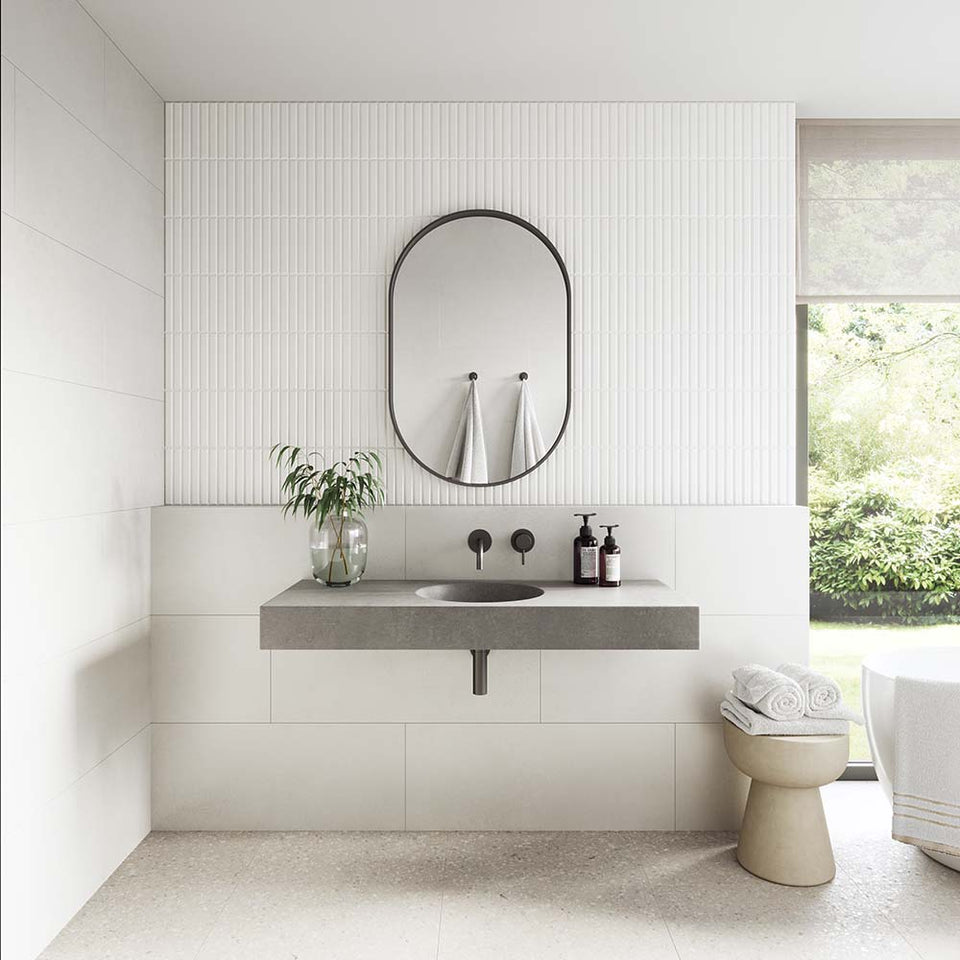 BO-090-04-SG-WH | Boya - Concrete Vanity Sink