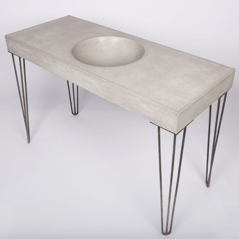 BO-090-04-SG-WH | Boya - Concrete Vanity Sink