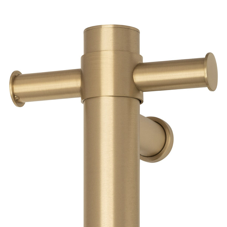 Thermogroup Straight Round Vertical Single Heated Towel Rail
