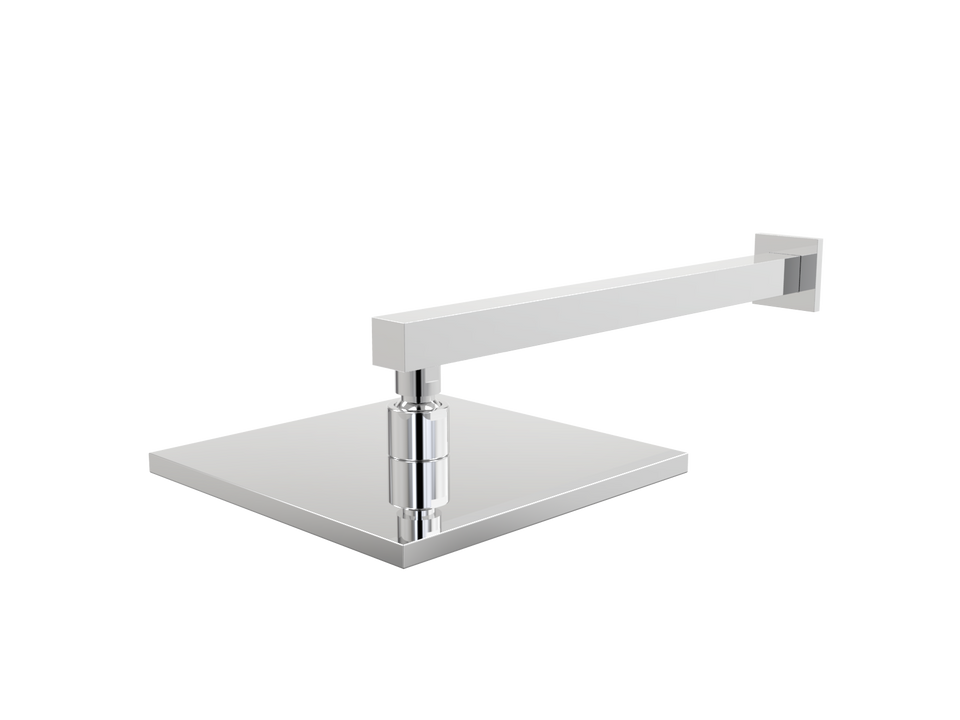 PAR Taps Burj Fixed Wall Arm with 200mm Rose 350mm reach - Chrome (C20.011.1.01)