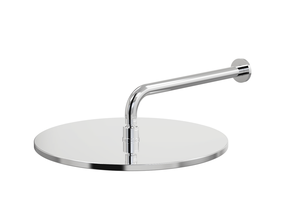 PAR Taps Lugano Fixed Wall Arm Shower with 400mm Rose 350mm reach - Chrome (C22.012.1.01)