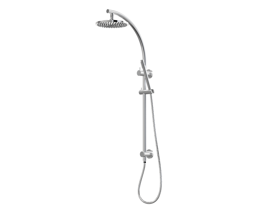 PAR Taps Lugano Wall Shower Divertor on Rail Arc Top Connection - Chrome (C22.063.1.01)
