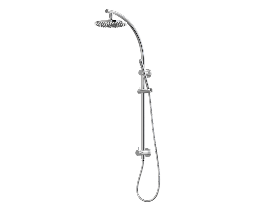 PAR Taps Lugano Wall Shower Divertor on Rail Arc Bottom Connection - Chrome (C22.063.2.01)