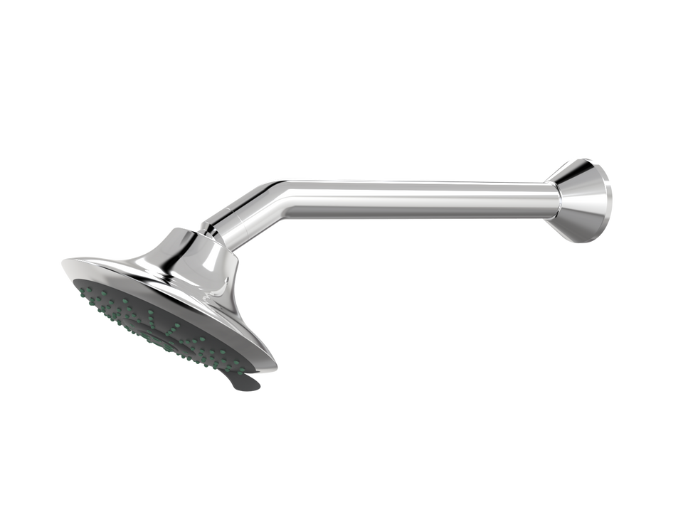 PAR Taps Forme Fixed Wall Arm Five Function Rose 260mm reach - Chrome (C27.011.1.01)