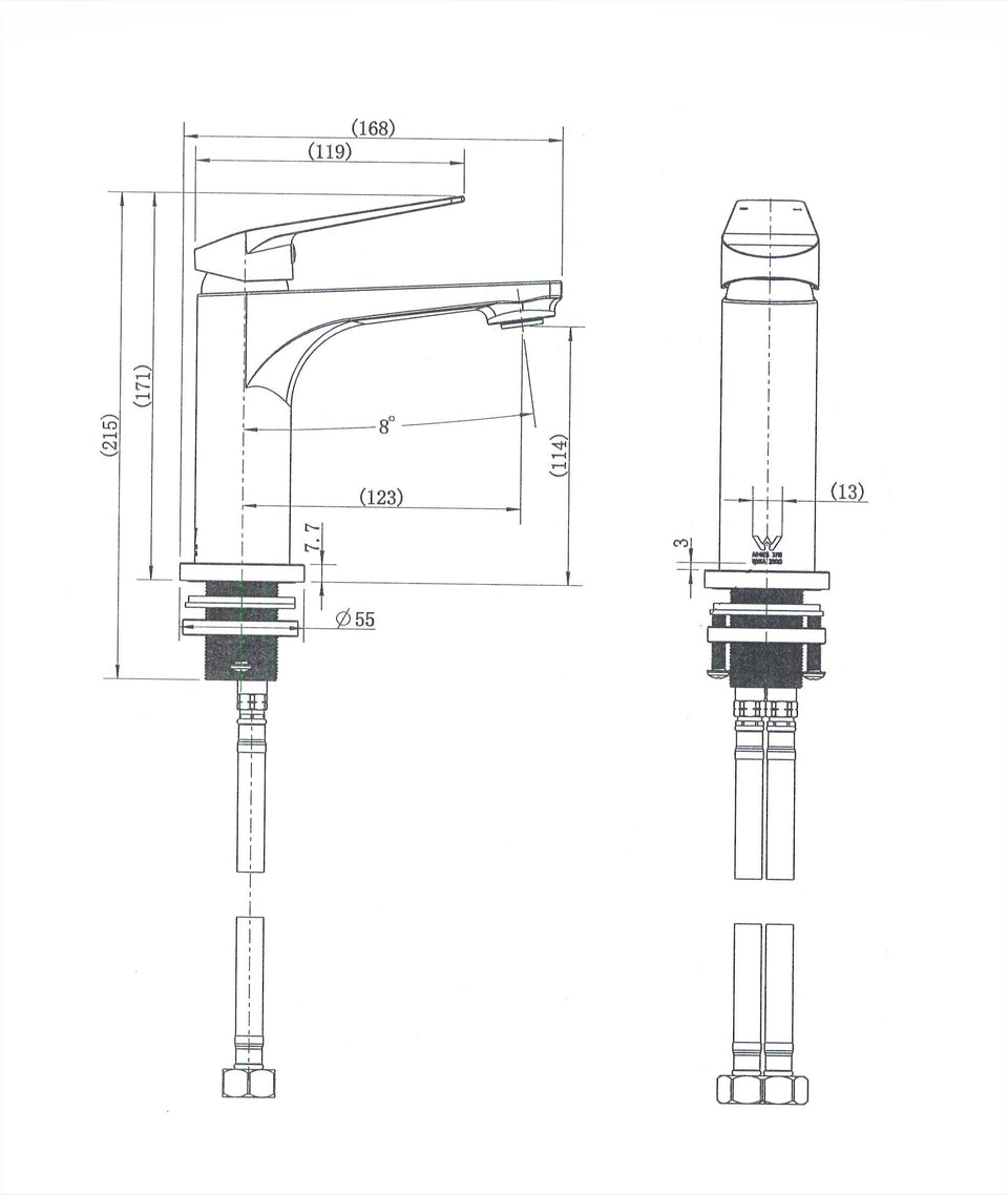 Modern National Cascade Basin Mixer