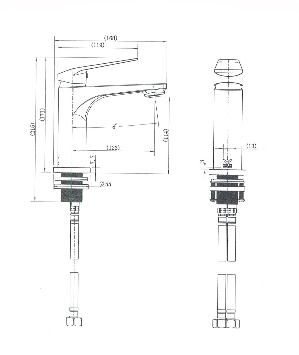 Modern National Cascade Basin Mixer