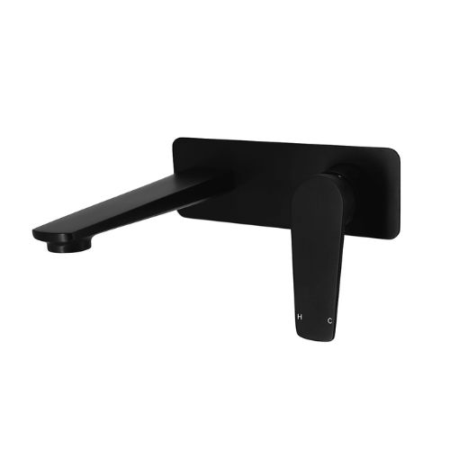 Modern National Cascade Wall Basin/Bath Mixer - Matte Black (CAS007BK)