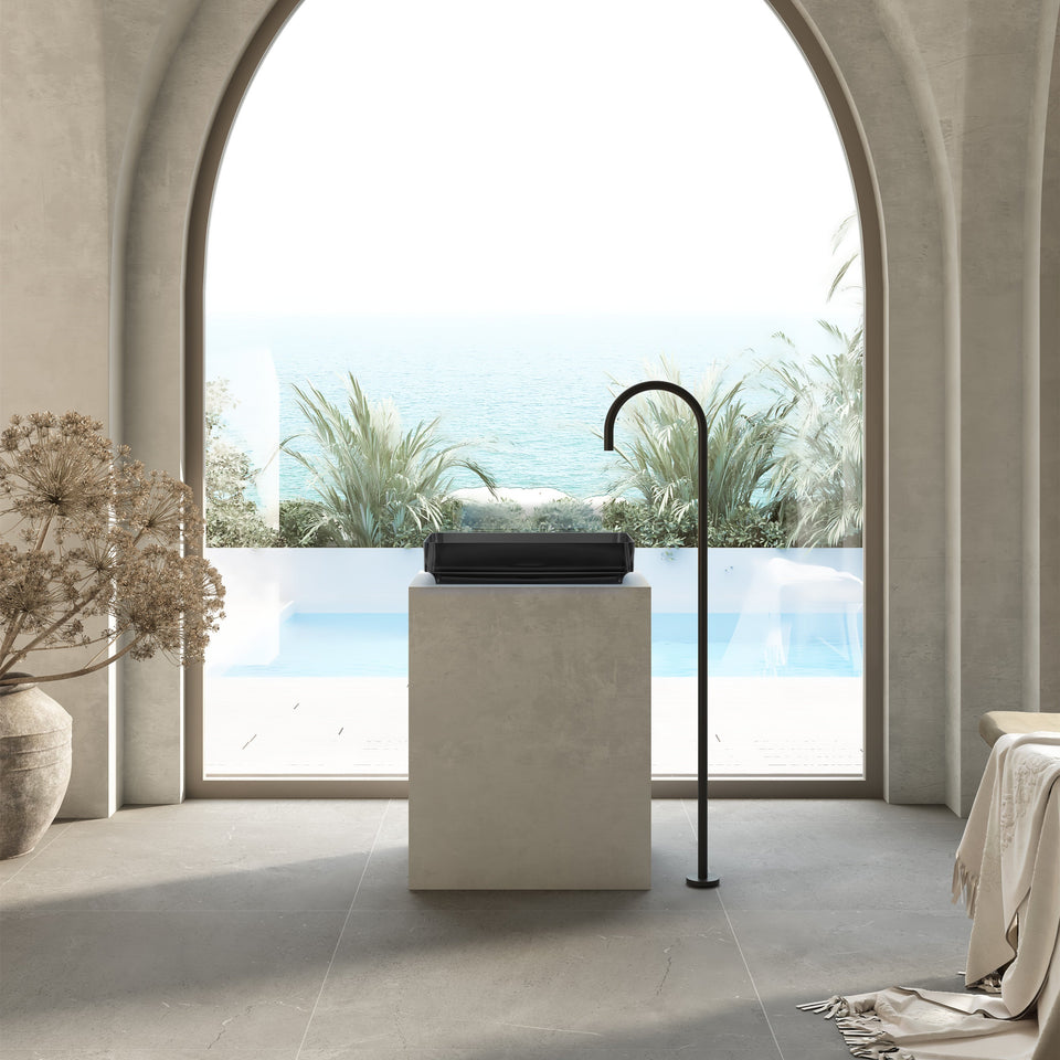 Wow Translucency Rectangular Above Counter Basin Morion Black