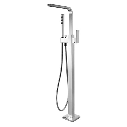 Modern National Chao Freestanding Bath Mixer With Hand Shower - Chrome (CHA012)
