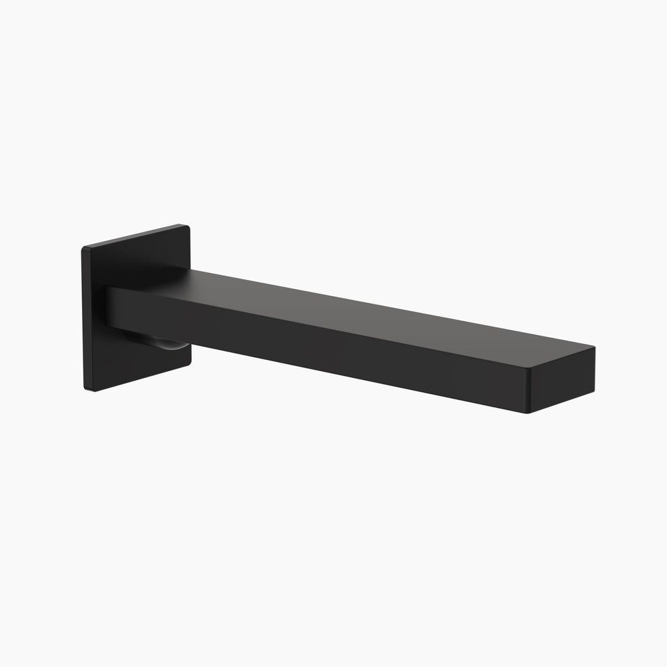 Clark Round Square Wall Basin/Bath Outlet 220mm - Lead Free - Matte Black (CL10025.B5AF)
