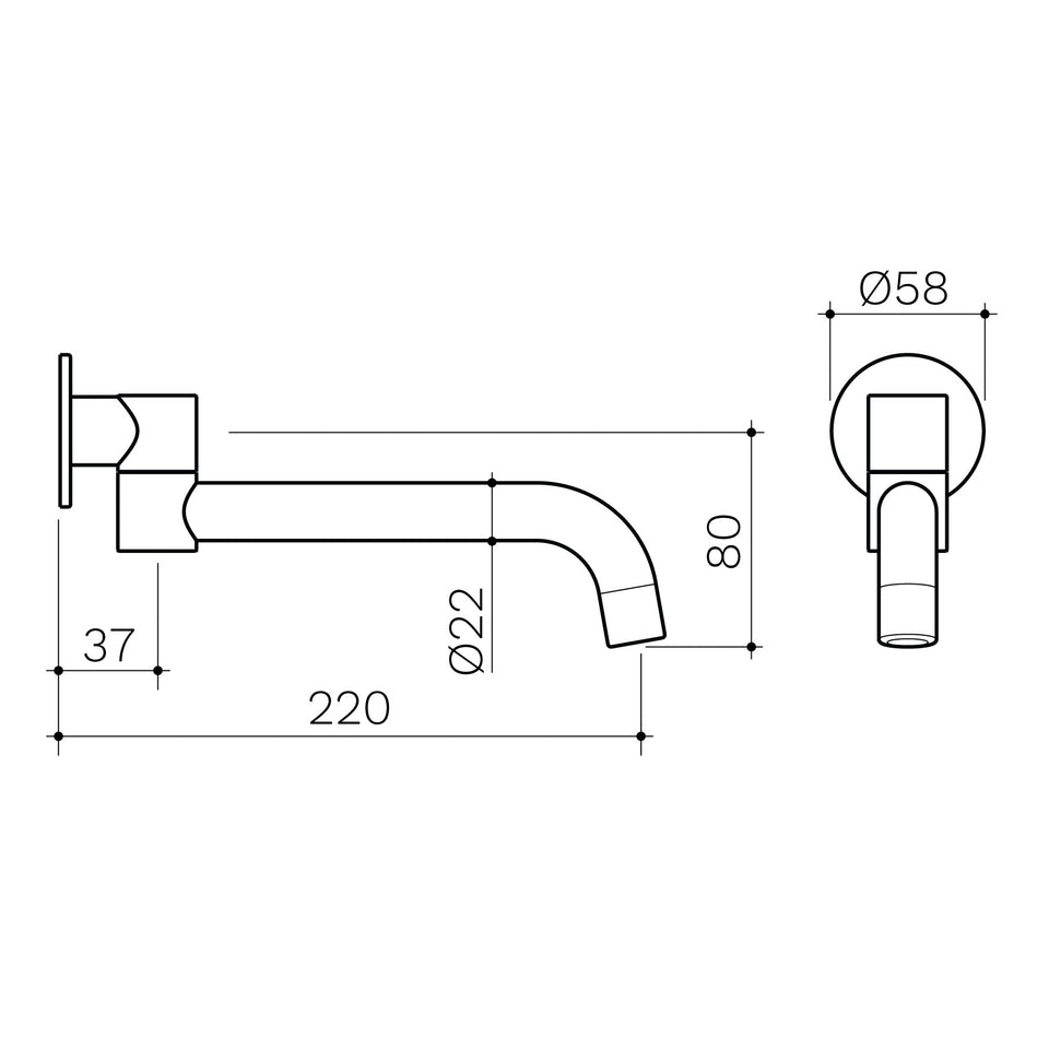 Clark Round Swivel Bath Outlet (CL10066.B, CL10066.C)
