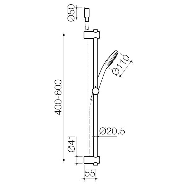 Clark Round II Rail Shower (CL10075.B3A, CL10075.BN3A, CL10075.C3A)