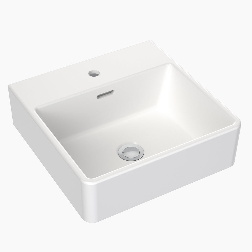 Clark Square Wall Basin 400mm - White (CL40007.W1)