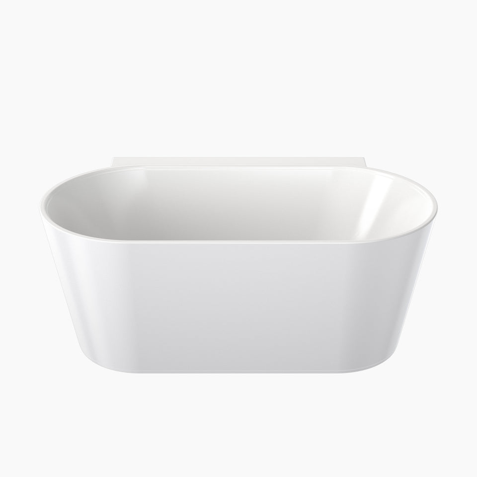 Clark Round Back to Wall Freestanding Bath 1400mm - White (CL50003.WBTWN)