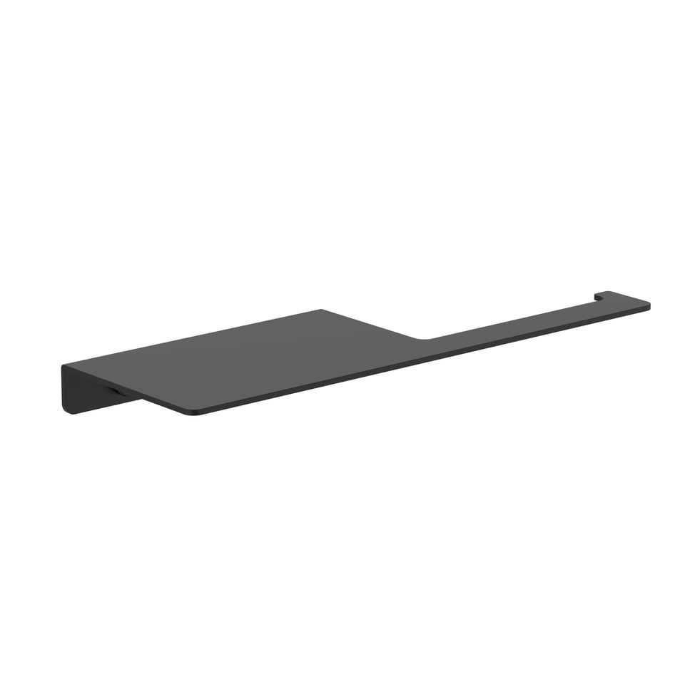 Clark Square Toilet Roll Holder with Shelf - Black (CL60023.B)