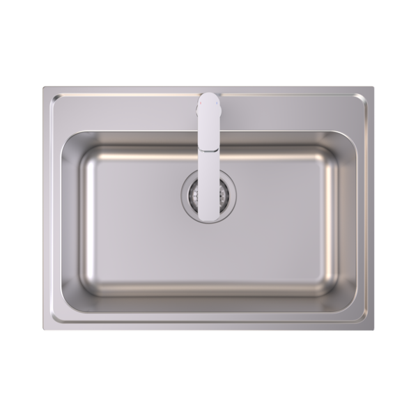 Caroma Luna® 45 litre Laundry Tub, includes by pass kit - Chrome (COCL45.1)