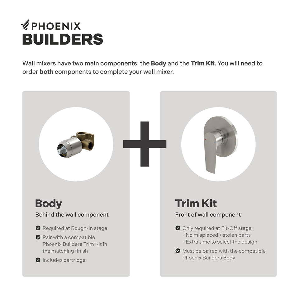 Phoenix Tapware Arlo Shower / Wall Mixer Trim Kit Only Phoenix Builders Range