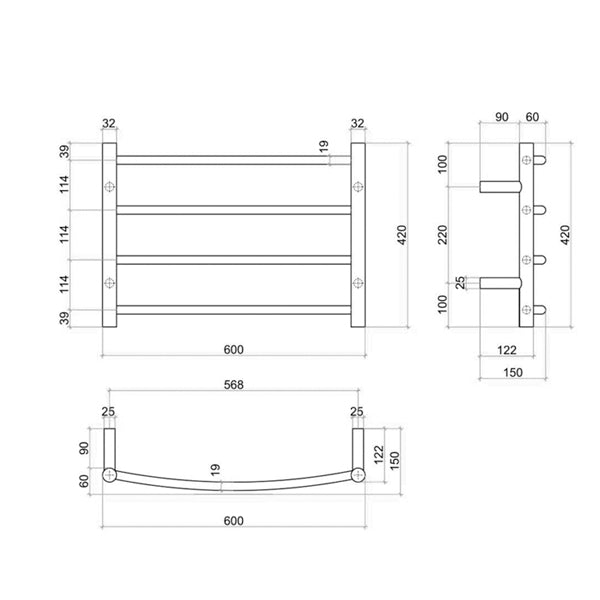 Thermogroup Curved Round Ladder Heated Towel Rail