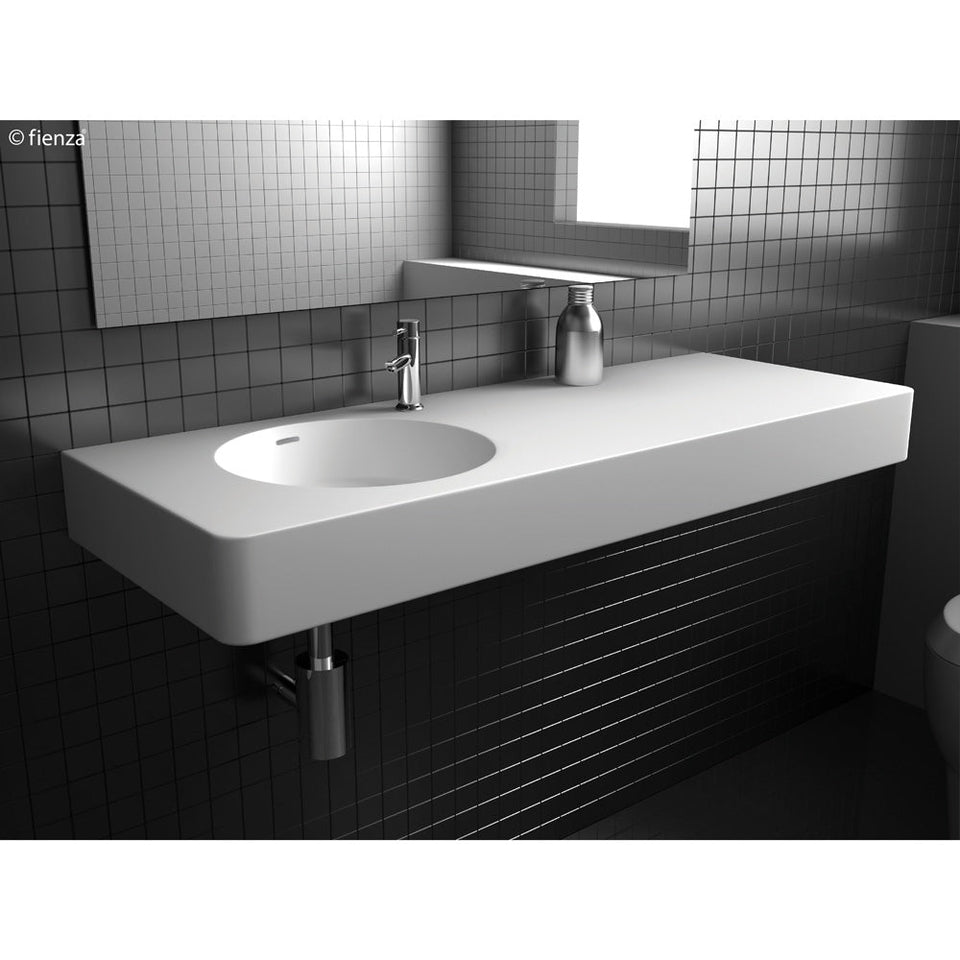 Encanto 1200 Solid Surface Wall-Hung Basin Left-Hand Bowl