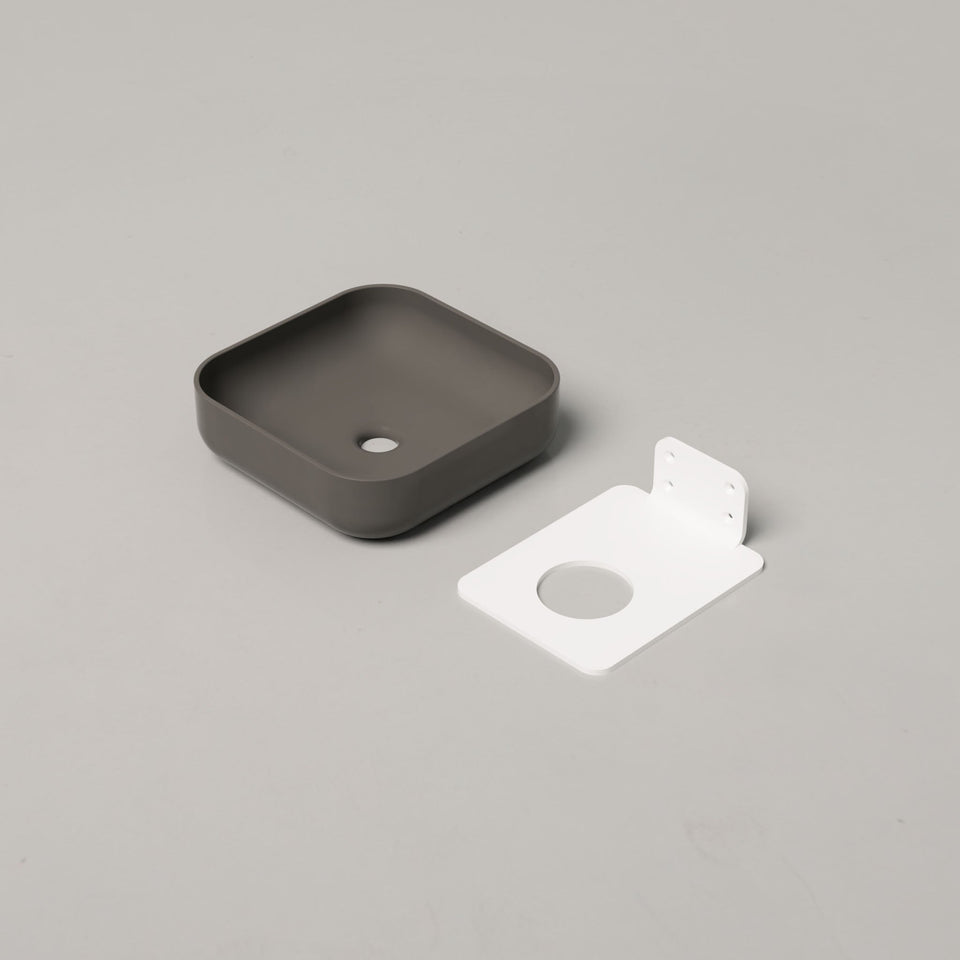 Nood Co Cube Basin - Mid Tone Grey / Wall (CU1-2-0-MG)