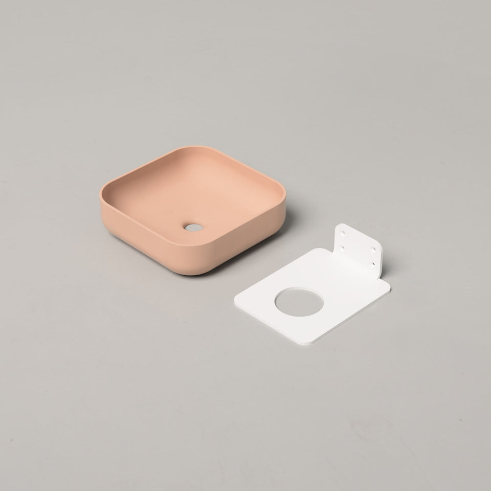 Nood Co Cube Basin - Pastel Peach / Wall (CU1-2-0-PA)