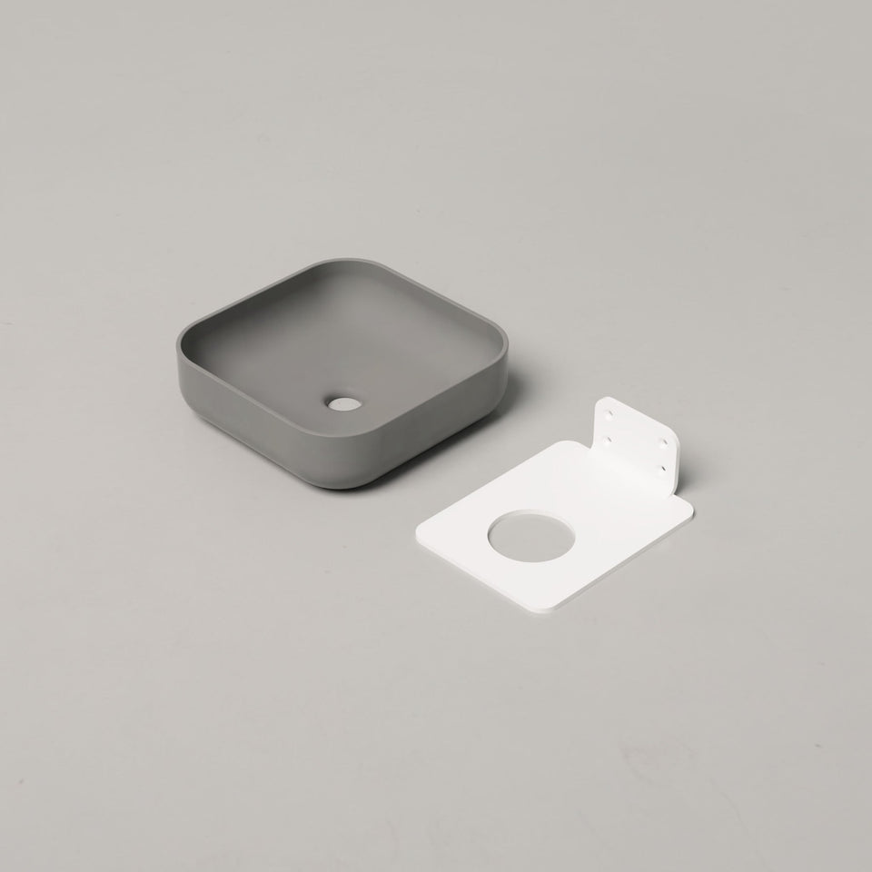 Nood Co Cube Basin - Wall Hung - Sky Grey (CU1-2-0-SK)