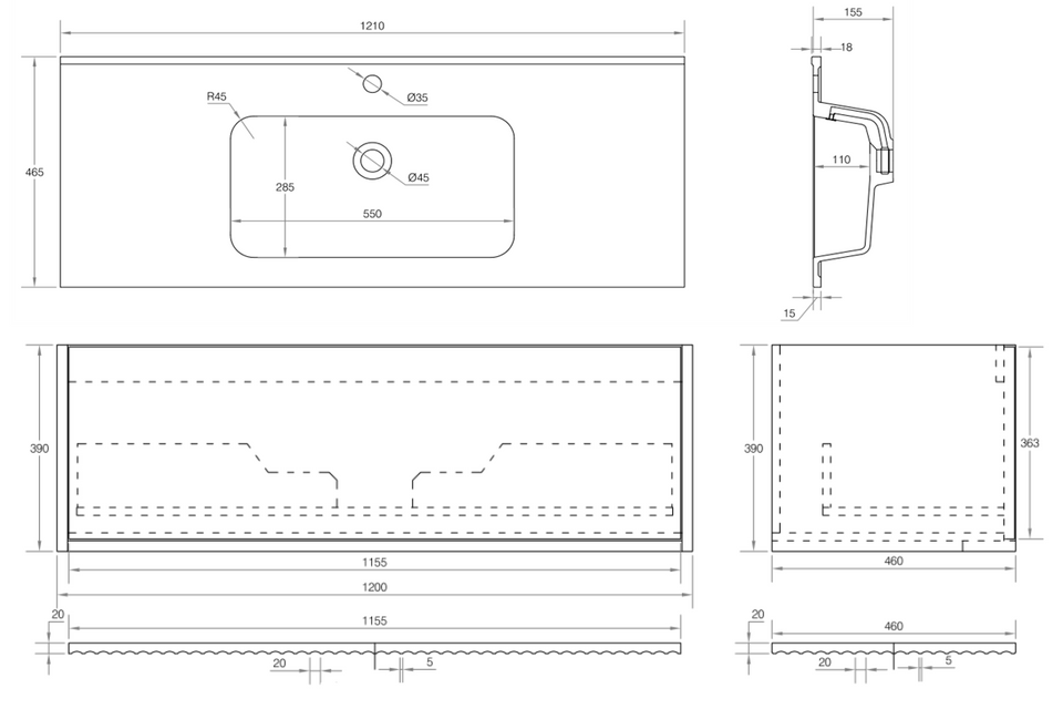 Cassa Designs Capture Wall Hung Vanity