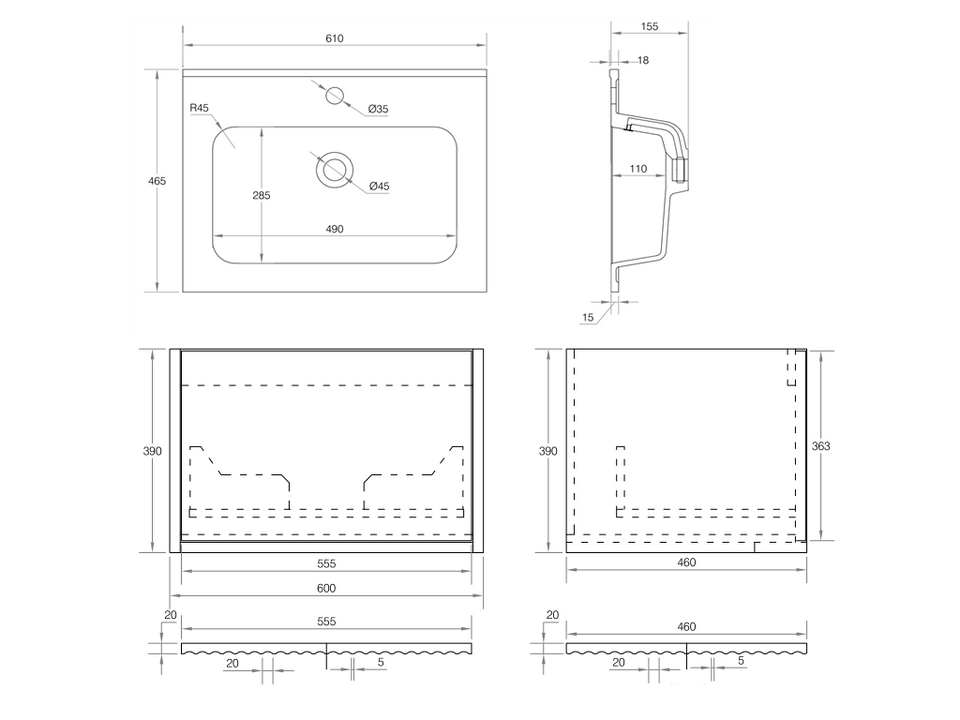 Cassa Designs Capture Wall Hung Vanity
