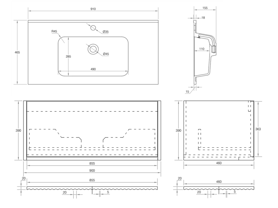 Cassa Designs Capture Wall Hung Vanity