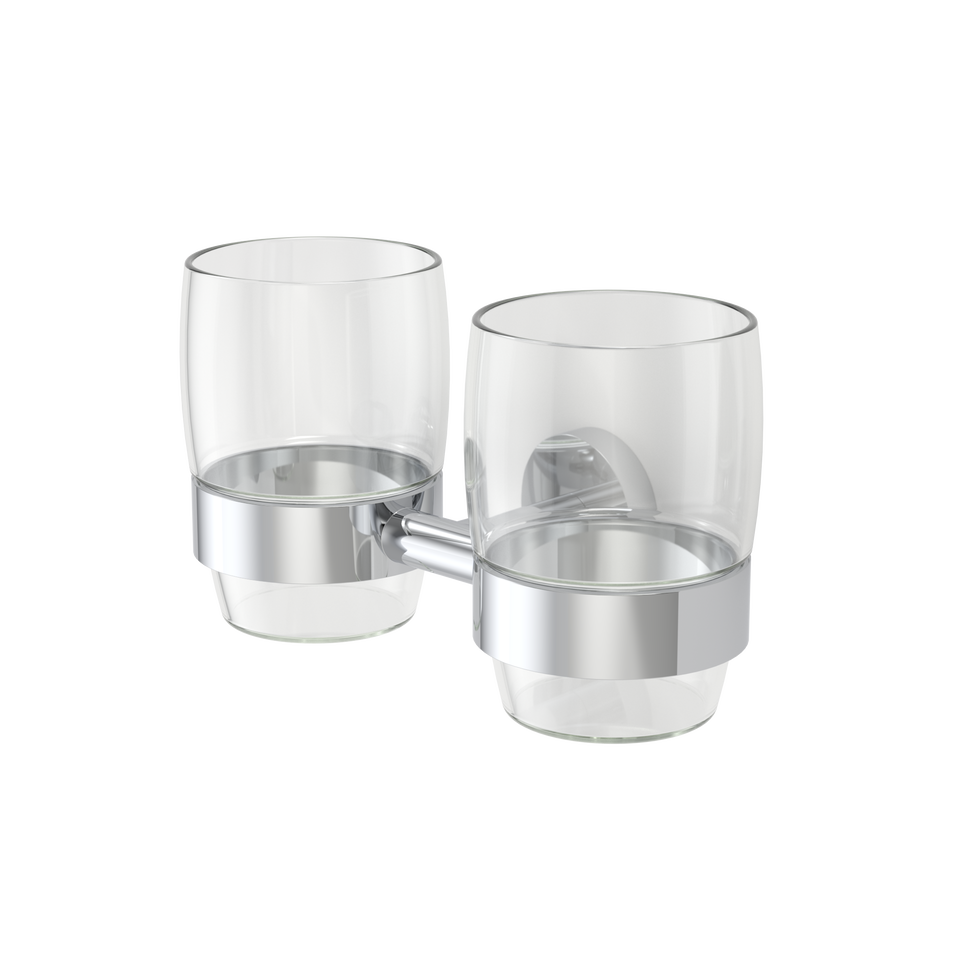 Caroma Cosmo Metal Tumbler Holder - Double - Chrome (305101C)