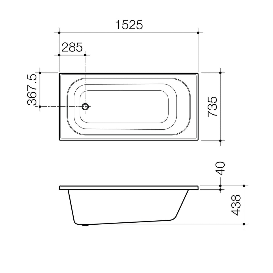 Caroma Luna Four Tile Flange Bath