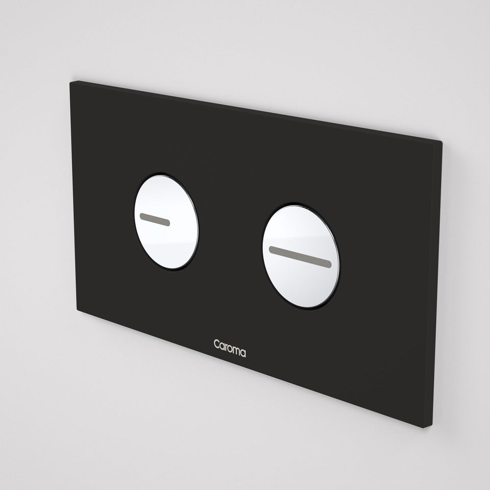 Caroma Invisi Series II Round Dual Flush Plate & Buttons - Satin Black (237010BL)