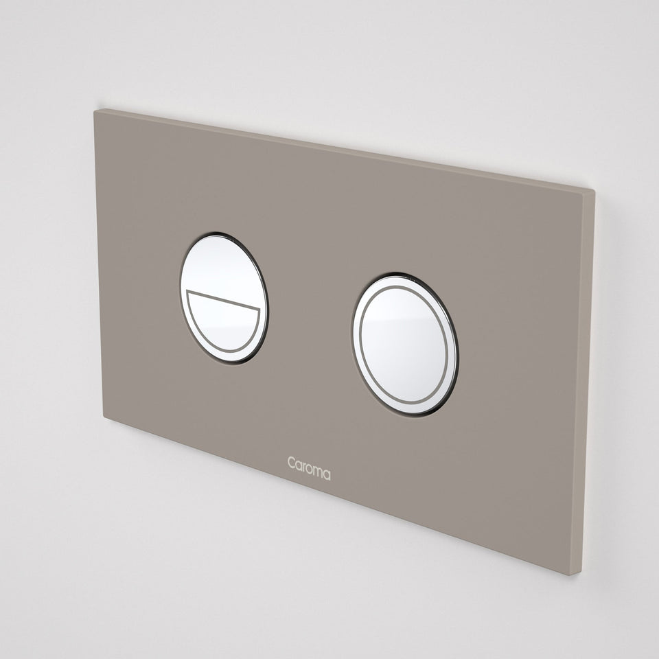Caroma Invisi Series II Round Dual Flush Metal Plate & Buttons Neutral - Mid Grey (237088MG)