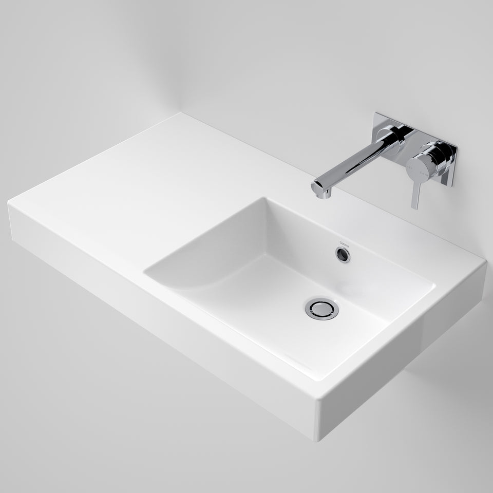 Caroma Liano Nexus 750 Wall Basin - Left Hand Shelf - White (665505W)